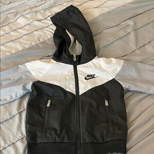Nike Kids Black and Gray Raincoat